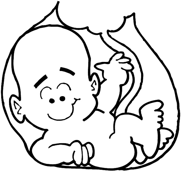 Baby in womb vinyl sticker. Customize on line.      Children 020-0326  